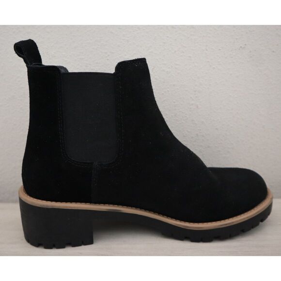 Blondo Women's Sz 9M Black Matilda Waterproof Suede Lug Sole Chelsea Boots - Picture 5 of 10